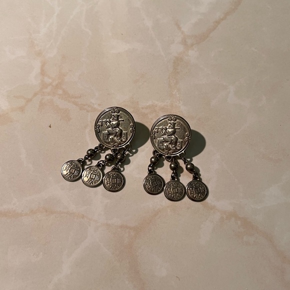 Vintage Tribal/Bohemian Chinese Silver Earrings - Picture 4 of 4